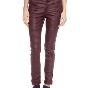 Free People burgundy vegan leather pants
